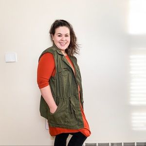 Torrid Olive Marled Mixed Media Anorak